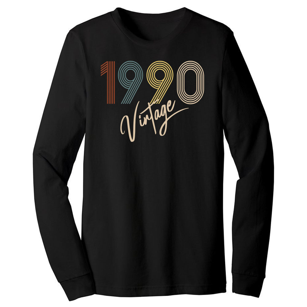 Limited Vintage 1990 Birthday Long Sleeve T-Shirt - variant image 1
