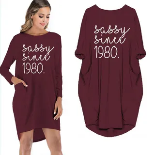 Sassy Since 1980 Limited Edition Pocket Dress – Red