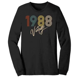 Limited Vintage 1988 Birthday Long Sleeve T-Shirt – Black Heather