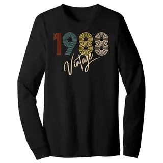 Limited Vintage 1988 Birthday Long Sleeve T-Shirt – Black