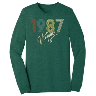 Limited Vintage 1987 Birthday Long Sleeve T-Shirt – Heather Forest