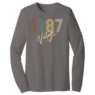 Limited Vintage 1987 Birthday Long Sleeve T-Shirt – Asphalt