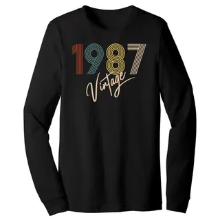 Limited Vintage 1987 Birthday Long Sleeve T-Shirt – Black