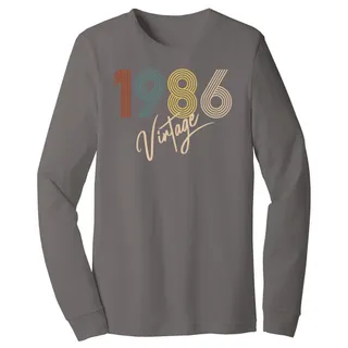Limited Vintage 1986 Birthday Long Sleeve T-Shirt – Asphalt