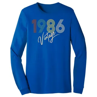 Limited Vintage 1986 Birthday Long Sleeve T-Shirt – True Royal