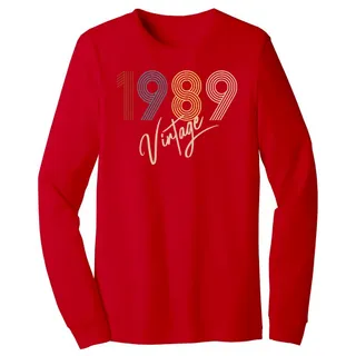Limited Vintage 1989 Birthday Long Sleeve T-Shirt – Red