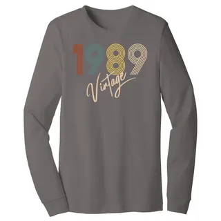 Limited Vintage 1989 Birthday Long Sleeve T-Shirt – Asphalt