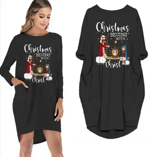 Christmas Begins With Christ Limited Edition Pocket Dress – Black