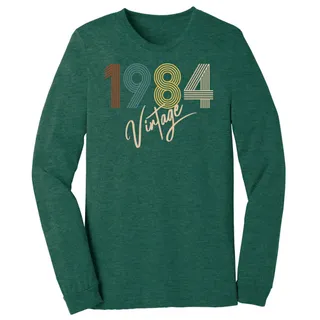 Limited Vintage 1984 Birthday Long Sleeve T-Shirt – Heather Forest