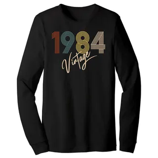 Limited Vintage 1984 Birthday Long Sleeve T-Shirt – Black