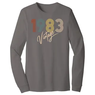 Limited Vintage 1983 Birthday Long Sleeve T-Shirt – Asphalt