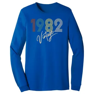 Limited Vintage 1982 Birthday Long Sleeve T-Shirt – True Royal