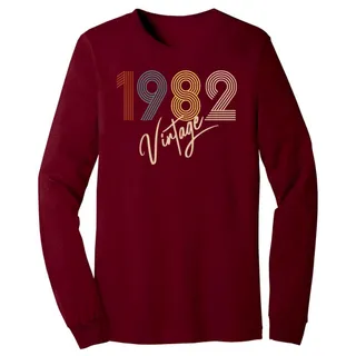 Limited Vintage 1982 Birthday Long Sleeve T-Shirt – Cardinal
