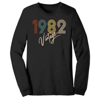 Limited Vintage 1982 Birthday Long Sleeve T-Shirt – Black Heather