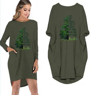 And Into The Forest I Go Limited Edition Pocket Dress – Green