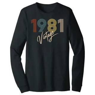 Limited Vintage 1981 Birthday Long Sleeve T-Shirt – Dark Grey Heather