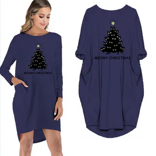 Meowy Christmas Limited Edition Pocket Dress – Blue