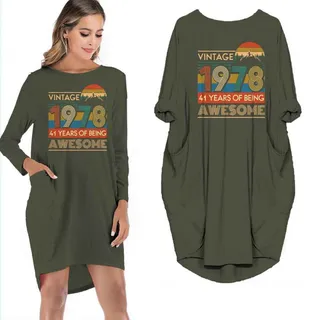 Vintage 1978 Pocket Dress – Green