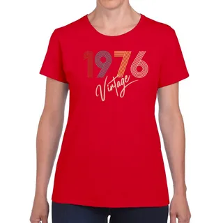 Limited Vintage 1976 Women's Birthday T-Shirt – Red
