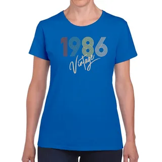 Limited Vintage 1986 Women's Birthday T-Shirt – Royal