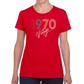 Limited Vintage 1970 Women's Birthday T-Shirt – Red