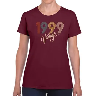 Limited Vintage 1999 Women's Birthday T-Shirt – Maroon