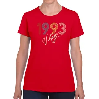Limited Vintage 1993 Women's Birthday T-Shirt – Red