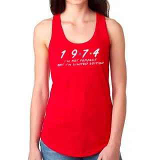 Not Perfect But Limited 1974 Women's Racerback Tank – Red