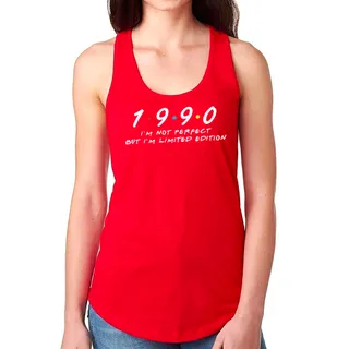 Not Perfect But Limited 1990 Women's Racerback Tank – Red