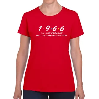 Not Perfect But Limited Edition 1966 Women's Birthday T-Shirt – Red