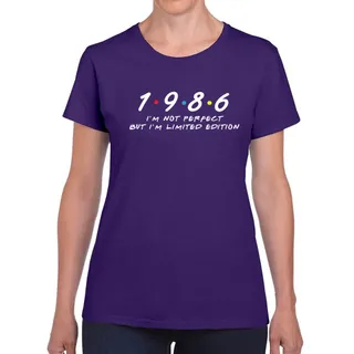 Not Perfect But Limited Edition 1986 Women's Birthday T-Shirt – Purple