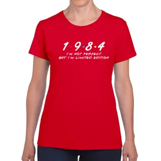 Not Perfect But Limited Edition 1984 Women's Birthday T-Shirt – Red