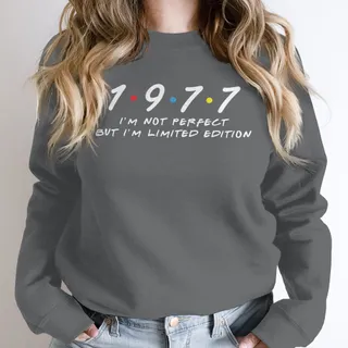 Not Perfect But Limited Edition 1977 Birthday Sweatshirt – Dark Grey
