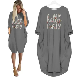 Hello Forty 1979 Limited Edition Pocket Dress – Grey