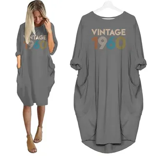 Vintage 1960 Limited Edition Pocket Dress – Grey