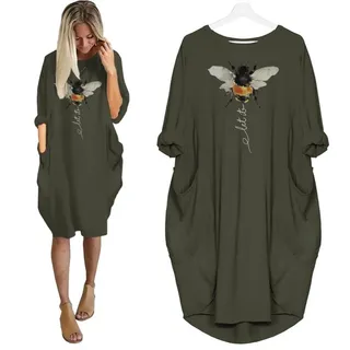 Let It Be Limited Edition Pocket Dress Hippie Clothes – Green