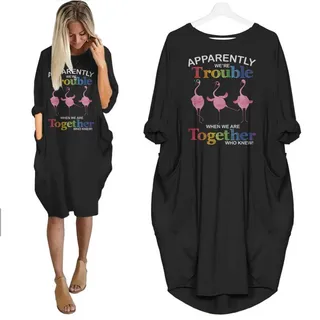 Apparently We're Trouble Limited Edition Pocket Dress – Black