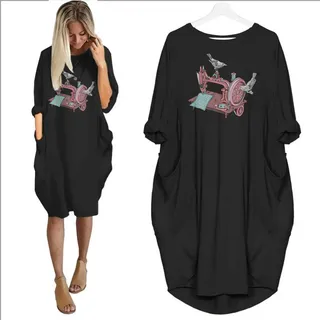 Sewing Machine Limited Edition Pocket Dress – Black