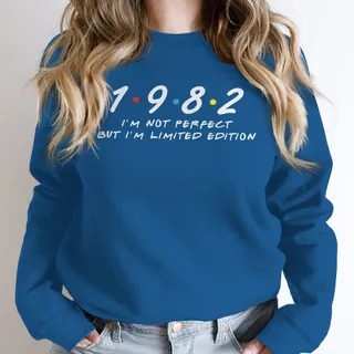 Not Perfect But Limited Edition 1982 Birthday Sweatshirt – Royal