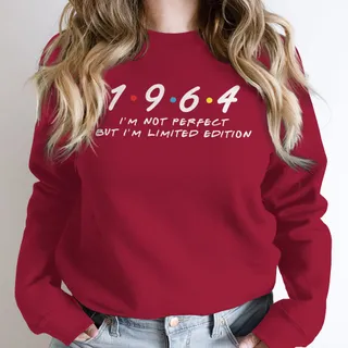 Not Perfect But Limited Edition 1964 Birthday Sweatshirt – Cardinal Red