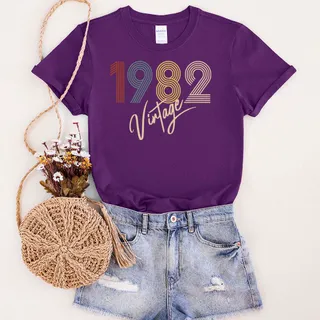 Limited Vintage 1982 Unique Birthday T-Shirt – Purple