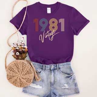 Limited Vintage 1981 Unique Birthday T-Shirt – Purple