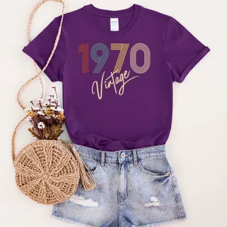 Limited Vintage 1970 Unique Birthday T-Shirt – Purple