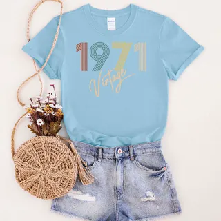 Limited Vintage 1971 Unique Birthday T-Shirt – Light Blue