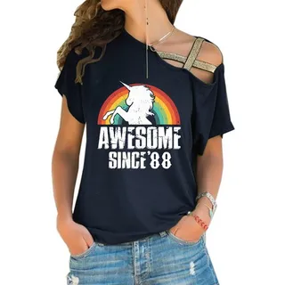 Awesome Since 1988 Limited Edition Off Shoulder Shirt – Black