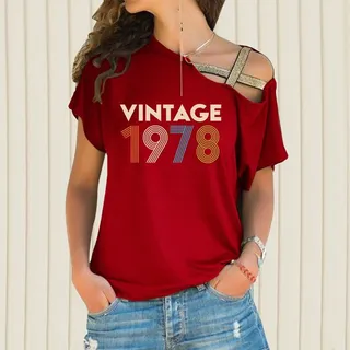 Vintage 1978 Limited Edition Off Shoulder Shirt – Red