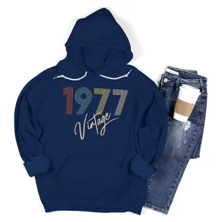 Limited Vintage 1977 Birthday Hoodie – Navy