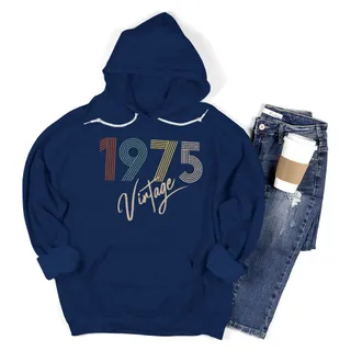 Limited Vintage 1975 Birthday Hoodie – Navy