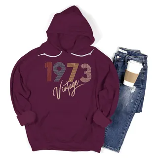 Limited Vintage 1973 Birthday Hoodie – Maroon