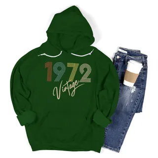 Limited Vintage 1972 Birthday Hoodie – Forest Green